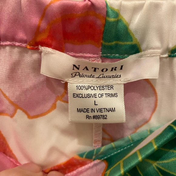 Natori Large Floral Print Pull On Lounge Pants L - Picture 3 of 3